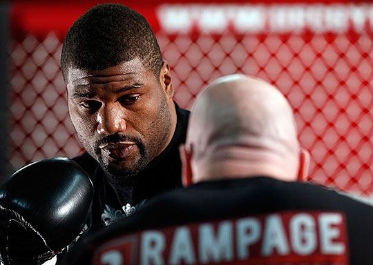 CHICAGO, IL - JANUARY 23: Quinton "Rampage" Jackson conducts an open workout session for media on January 23, 2013 at UFC Gym in Chicago, Illinois. (Photo by Josh Hedges/Zuffa LLC/Zuffa LLC via Getty Images)